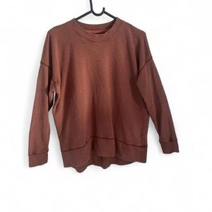 💕 Aerie wash oversized tunic terracotta sweatshirt size small slit long lined